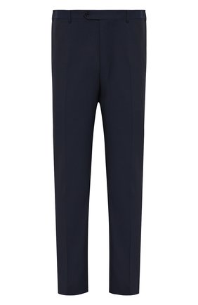 Мужские шерстяные брюки CANALI темно-синего цвета, арт. 71012/AT00552/60-64 | Фото 1 (Длина (брюки, джинсы): Стандартные; Материал внешний: Шерсть; Big photo: Big photo; Случай: Формальный; Стили: Классический)