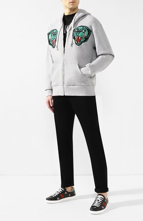 Мужские комбинированные кеды new ace GUCCI черного цвета по цене 49950 руб., арт. 386750/A38F0 | Фото 2 Мужские комбинированные кеды new ace GUCCI черного цвета, арт. 386750/A38F0 | Фото 2