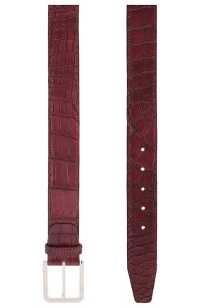 Мужской ремень из кожи крокодила KITON бордового цвета по цене 226500 руб., арт. USC23PN00102/CNIL | Фото 2 Мужской ремень из кожи крокодила KITON бордового цвета, арт. USC23PN00102/CNIL | Фото 2 (Материал: Кожа, Экзотическая кожа; Случай: Формальный; Статус проверки: Проверено, Проверена категория)