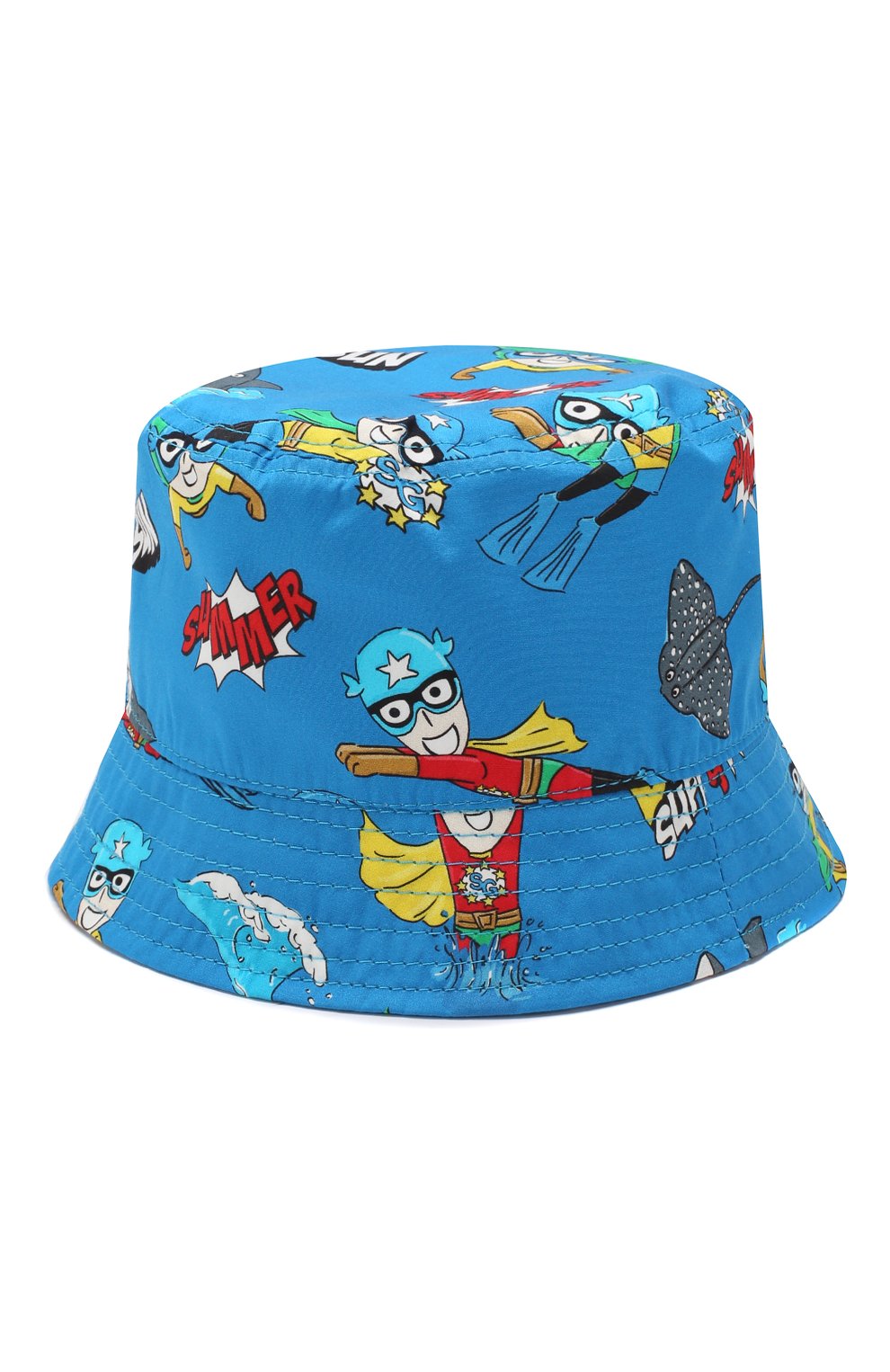 Хлопковая панама Dolce & Gabbana голубого цвета, арт. LN4H42/HS5C5 в ЦУМ | Фото №2 Хлопковая панама Dolce & Gabbana голубого цвета | Фото №2