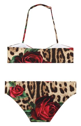 Детского раздельный купальник DOLCE & GABBANA коричневого цвета по цене 18800 руб., арт. L5J809/FSG0X/2-6 | Фото 2 Детского раздельный купальник DOLCE & GABBANA коричневого цвета, арт. L5J809/FSG0X/2-6 | Фото 2 (Материал внешний: Синтетический материал; Девочки Кросс-КТ: Купальники-пляж; Принт: С принтом; Ростовка одежда: 3 года | 98 см, 4 года | 104 см, 5 лет | 110 см)