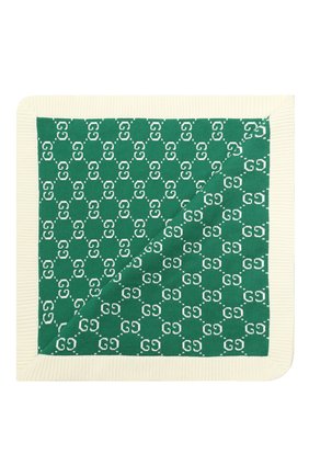 Детского хлопковое одеяло GUCCI зеленого цвета, арт. 556640/3K111 | Фото 1 (Статус проверки: Проверена категория)