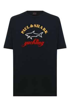 Мужская хлопковая футболка PAUL&SHARK темно-синего цвета по цене 10550 руб., арт. C0P1006/C00 | Фото 1 Мужская хлопковая футболка PAUL&SHARK темно-синего цвета, арт. C0P1006/C00 | Фото 1 (Материал внешний: Хлопок; Длина (для топов): Стандартные; Вырез: Круглый; Стили: Кэжуэл; Статус проверки: Проверена категория; Принт: С принтом; Рукава: Короткие)