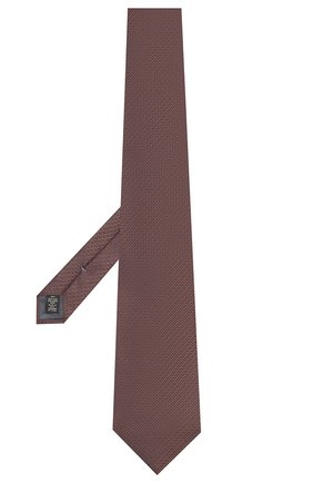 Мужской шелковый галстук ERMENEGILDO ZEGNA коричневого цвета, арт. Z5E25/1XW | Фото 2 (Материал: Текстиль, Шелк; Статус проверки: Проверено; Принт: Без принта)