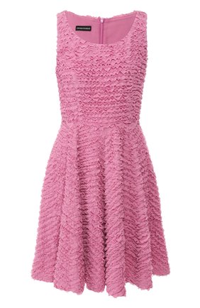 Женское платье с оборками EMPORIO ARMANI розового цвета по цене 83600 руб., арт. 2NA36T/29923 | Фото 1 Женское платье с оборками EMPORIO ARMANI розового цвета, арт. 2NA36T/29923 | Фото 1 (Материал внешний: Синтетический материал, Полиэстер; Длина Ж (юбки, платья, шорты): Мини; Рукава: Без рукавов, Короткие; Статус проверки: Проверено, Проверена категория; Случай: Повседневный; Женское Кросс-КТ: Платье-одежда)
