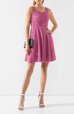 Женское платье с оборками EMPORIO ARMANI розового цвета по цене 83600 руб., арт. 2NA36T/29923 | Фото 2 Женское платье с оборками EMPORIO ARMANI розового цвета, арт. 2NA36T/29923 | Фото 2 (Материал внешний: Синтетический материал, Полиэстер; Длина Ж (юбки, платья, шорты): Мини; Рукава: Без рукавов, Короткие; Статус проверки: Проверено, Проверена категория; Случай: Повседневный; Женское Кросс-КТ: Платье-одежда)