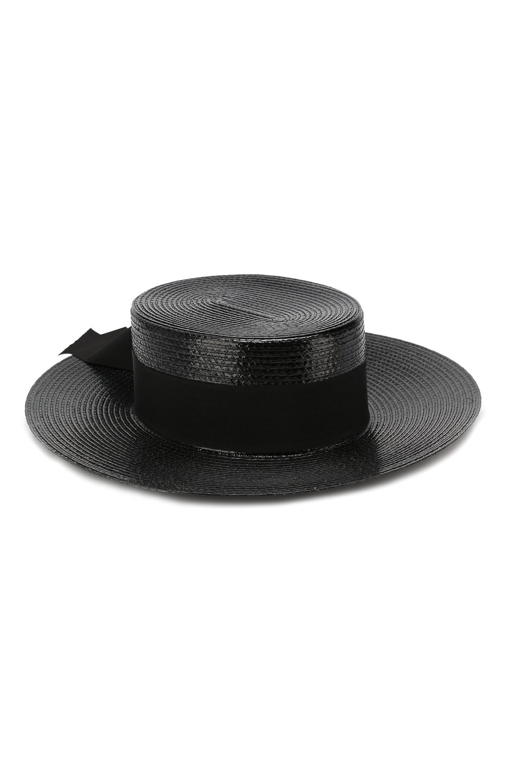 Женская черная плетеная шляпа с лентой SAINT LAURENT — купить за 57200 ...