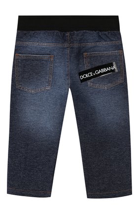 Детские джинсы с эластичным поясом DOLCE & GABBANA синего цвета по цене 12400 руб., арт. L1JPS5/G7R0Z | Фото 2 Детские джинсы с эластичным поясом DOLCE & GABBANA синего цвета, арт. L1JPS5/G7R0Z | Фото 2