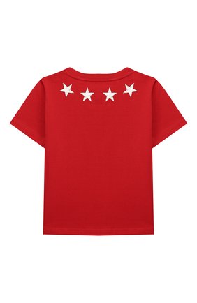 Детская хлопковая футболка GIVENCHY красного цвета по цене 8460 руб., арт. H25095/4A-5A | Фото 2 Детская хлопковая футболка GIVENCHY красного цвета, арт. H25095/4A-5A | Фото 2