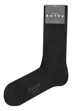 Мужские хлопковые носки family FALKE темно-серого цвета, арт. 14645 | Фото 1 (Материал внешний: Хлопок; Кросс-КТ: бельё; Статус проверки: Проверена категория)
