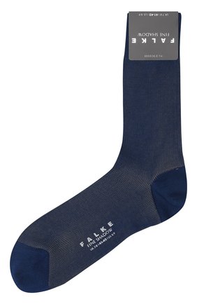 Мужские хлопковые носки fine shadow FALKE темно-синего цвета, арт. 13141 | Фото 1 (Материал внешний: Хлопок; Кросс-КТ: бельё; Статус проверки: Проверена категория)