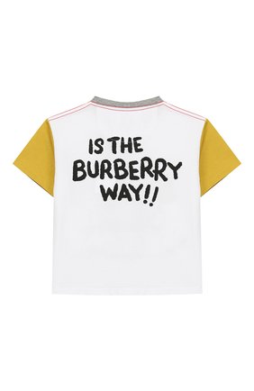 Детский хлопковая футболка BURBERRY разноцветного цвета по цене 7345 руб., арт. 8006945 | Фото 2 Детский хлопковая футболка BURBERRY разноцветного цвета, арт. 8006945 | Фото 2