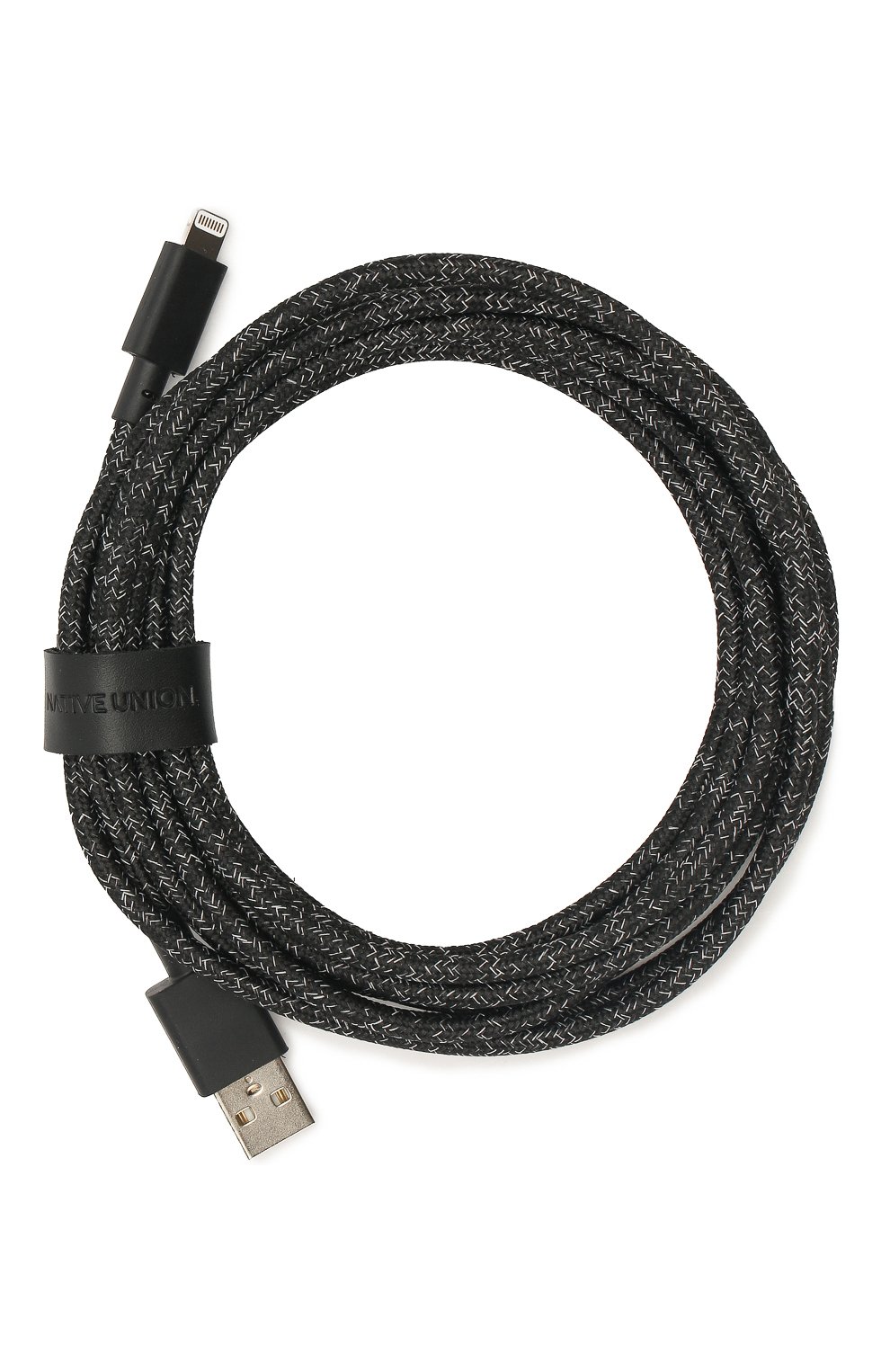 Кабель belt cable NATIVE UNION черного цвета, арт. BELT-KV-L-CS-BLK-3 | Фото 1 (Региональные ограничения белый список (Axapta Mercury): RU; Статус проверки: Проверена категория)