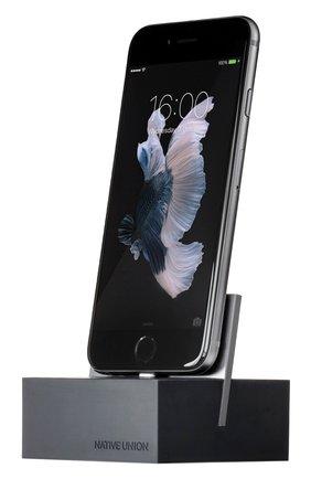 Подставка для iphone с кабелем NATIVE UNION серого цвета, арт. DOCK+-IP-CABLE-GRY | Фото 1 (Статус проверки: Проверена категория; Региональные ограничения белый список (Axapta Mercury): RU)