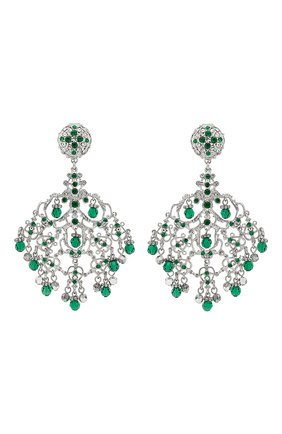 Серьги-клипсы с подвесками и кристаллами Swarovski | Фото №1 Серьги-клипсы с подвесками и кристаллами Swarovski | Фото №1