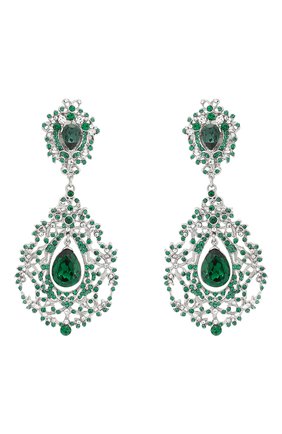 Серьги-клипсы с подвесками и кристаллами Swarovski | Фото №1 Серьги-клипсы с подвесками и кристаллами Swarovski | Фото №1