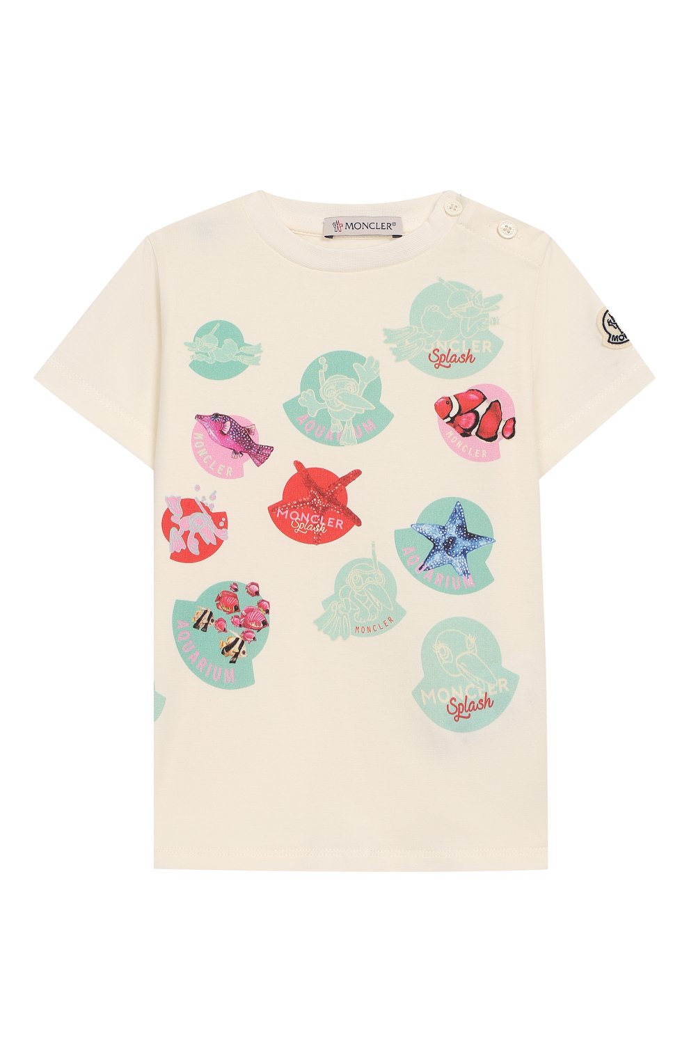 Детский хлопковая футболка MONCLER ENFANT белого цвета, арт. E1-951-80713-05-8790A | Фото 1