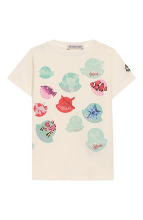 Детский хлопковая футболка MONCLER ENFANT белого цвета по цене 7800 руб., арт. E1-951-80713-05-8790A | Фото 1 Детский хлопковая футболка MONCLER ENFANT белого цвета, арт. E1-951-80713-05-8790A | Фото 1