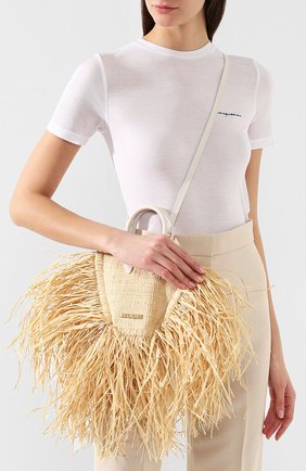Женская сумка baci mini JACQUEMUS бежевого цвета по цене 28800 руб., арт. 191BA08 | Фото 5 Женская сумка baci mini JACQUEMUS бежевого цвета, арт. 191BA08 | Фото 5