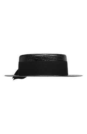 Шляпа канотье Saint Laurent, черного цвета, арт. 551676/3YB50 в ЦУМ | Фото №2 Шляпа канотье Saint Laurent черного цвета | Фото №2