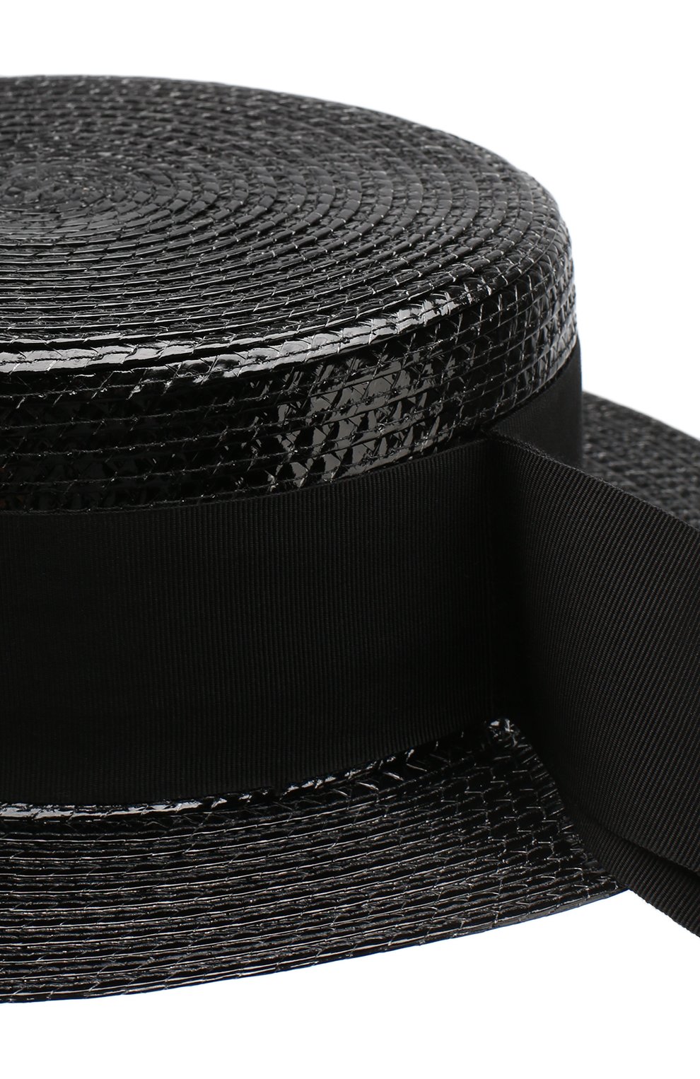 Шляпа канотье Saint Laurent, черного цвета, арт. 551676/3YB50 в ЦУМ | Фото №3 Шляпа канотье Saint Laurent черного цвета | Фото №3
