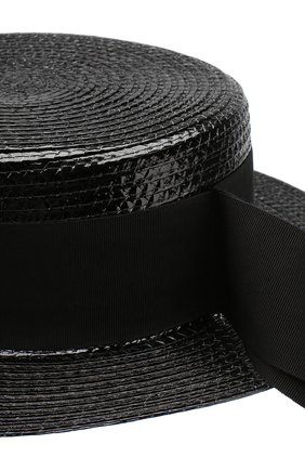 Шляпа канотье Saint Laurent, черного цвета, арт. 551676/3YB50 в ЦУМ | Фото №3 Шляпа канотье Saint Laurent черного цвета | Фото №3