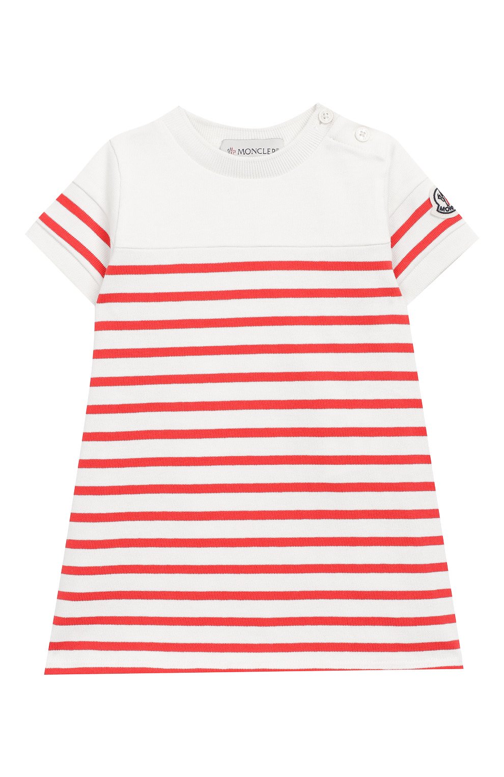 Женский хлопковое платье MONCLER ENFANT кораллового цвета, арт. E1-951-85740-05-V8026 | Фото 1