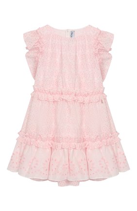Детское хлопковое платье SIMONETTA розового цвета, арт. 1K1112/KC200/5-8 | Фото 1 (Материал внешний: Хлопок; Рукава: Короткие; Статус проверки: Проверено, Проверена категория; Случай: Повседневный; Девочки Кросс-КТ: Платье-одежда)