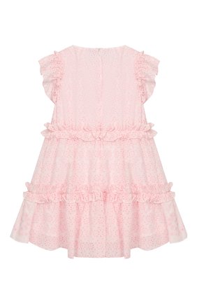 Детское хлопковое платье SIMONETTA розового цвета, арт. 1K1112/KC200/5-8 | Фото 2 (Материал внешний: Хлопок; Рукава: Короткие; Статус проверки: Проверено, Проверена категория; Случай: Повседневный; Девочки Кросс-КТ: Платье-одежда)