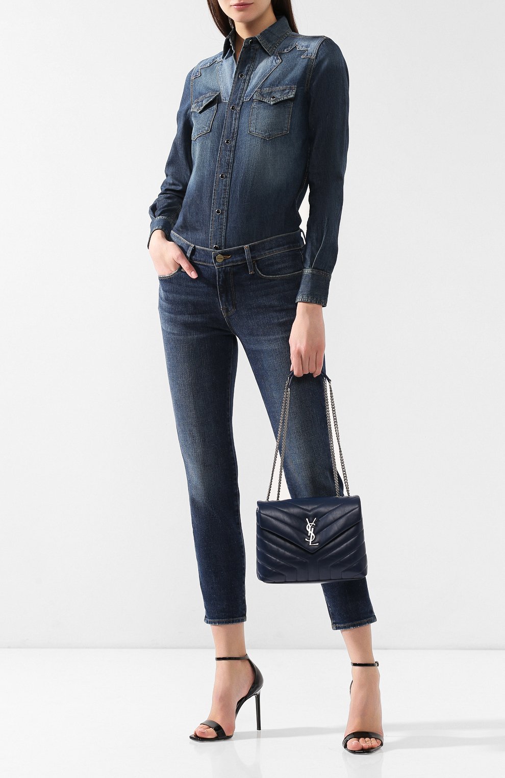 Женская сумка monogram loulou small SAINT LAURENT синего цвета по цене 124000 руб., арт. 494699/DV726 | Фото 2 Женская сумка monogram loulou small SAINT LAURENT синего цвета, арт. 494699/DV726 | Фото 2