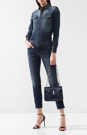 Женская сумка monogram loulou small SAINT LAURENT синего цвета по цене 124000 руб., арт. 494699/DV726 | Фото 2 Женская сумка monogram loulou small SAINT LAURENT синего цвета, арт. 494699/DV726 | Фото 2