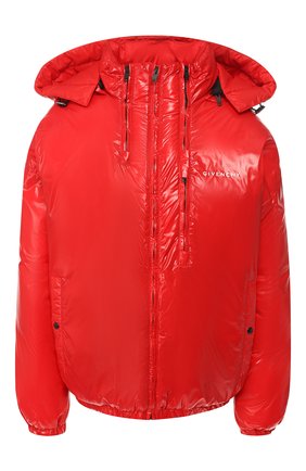 Женская куртка с капюшоном GIVENCHY красного цвета, арт. BW004P101L | Фото 1 (Кросс-КТ: Куртка; Рукава: Длинные; Женское Кросс-КТ: Пуховик-куртка; Материал внешний: Синтетический материал; Материал подклада: Синтетический материал; Длина (верхняя одежда): Короткие; Статус проверки: Проверена категория)