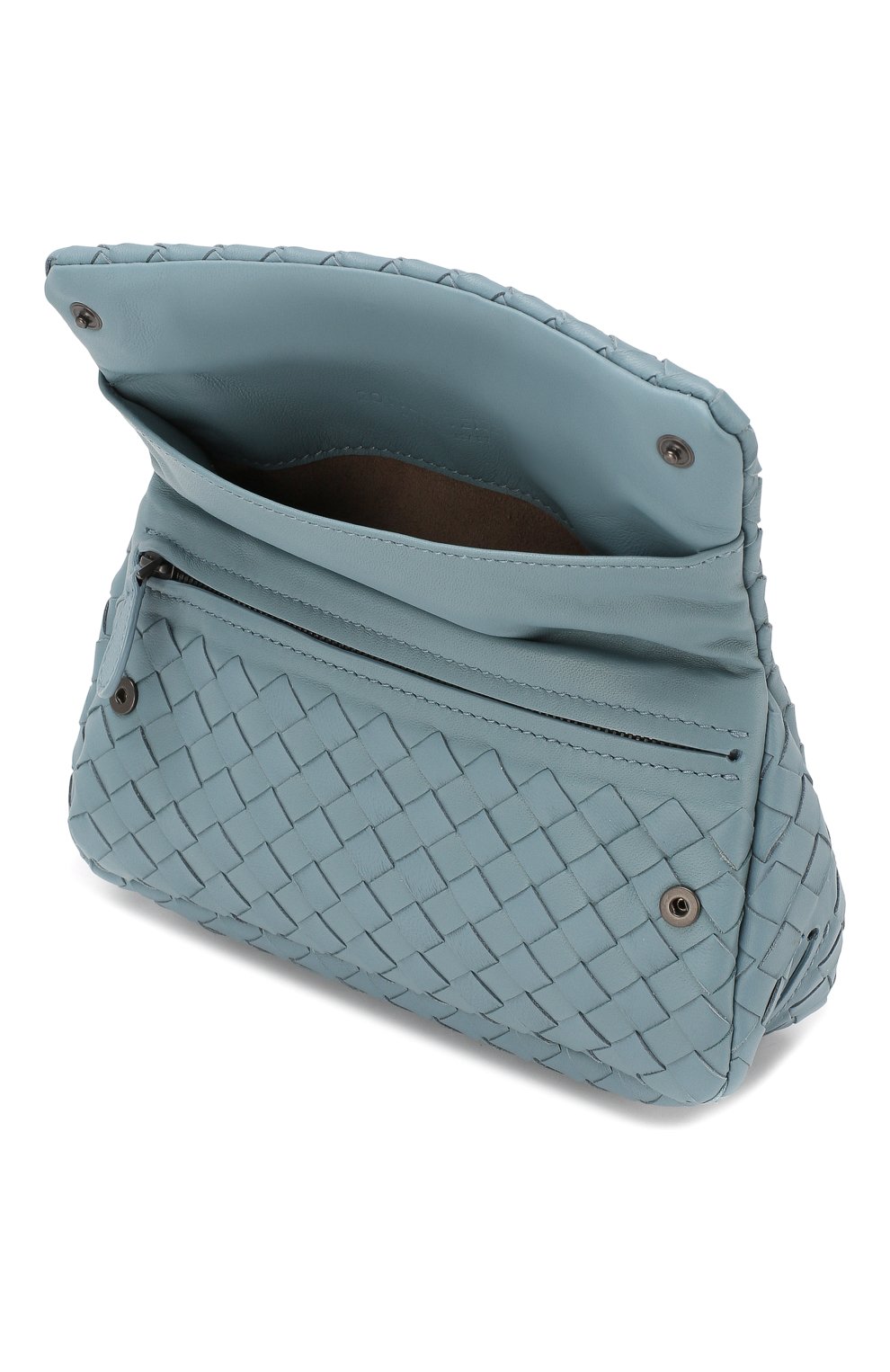 Женская cумка messenger mini BOTTEGA VENETA голубая цвета, арт. 310774/V0016 купить в ЦУМ | Фото №4 Cумка Messenger mini Bottega Veneta голубая цвета | Фото №4