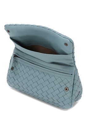 Женская cумка messenger mini BOTTEGA VENETA голубая цвета, арт. 310774/V0016 купить в ЦУМ | Фото №4 Cумка Messenger mini Bottega Veneta голубая цвета | Фото №4