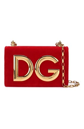 Женская сумка dg girls из бархата DOLCE & GABBANA красная цвета, арт. BB6498/AV276 купить в ЦУМ | Фото №5 Сумка DG Girls из бархата Dolce & Gabbana красная цвета | Фото №5