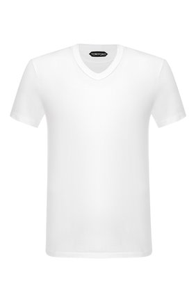 Мужская хлопковая футболка TOM FORD белого цвета по цене 25750 руб., арт. BS402/TFJ894 | Фото 1 Мужская хлопковая футболка TOM FORD белого цвета, арт. BS402/TFJ894 | Фото 1