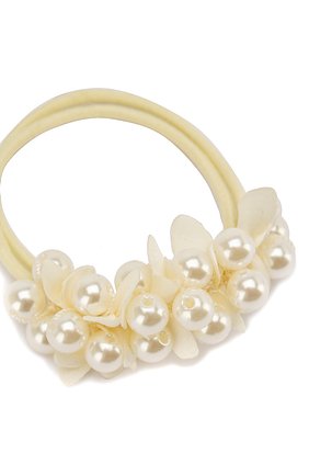 Детская резинка pearl&petals JUNEFEE бежевого цвета по цене 1180 руб., арт. 5200 | Фото 2 Детская резинка pearl&petals JUNEFEE бежевого цвета, арт. 5200 | Фото 2