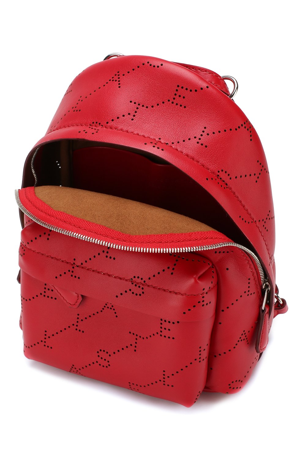 Женский красный рюкзак monogram mini Stella McCartney, арт. 557914/W8402 купить в ЦУМ | Фото №4 Рюкзак Monogram mini Stella McCartney красный | Фото №4