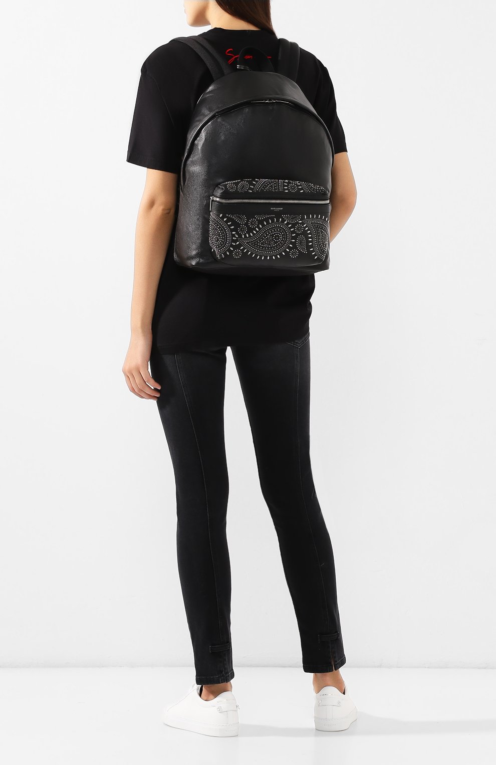 Женский черный рюкзак city Saint Laurent, арт. 534968/03WG6 купить в ЦУМ | Фото №2 Рюкзак City Saint Laurent черный | Фото №2