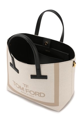 Женская сумка t tote mini TOM FORD кремовая цвета, арт. L1079T-F33 купить в ЦУМ | Фото №4 Сумка T Tote mini Tom Ford кремовая цвета | Фото №4