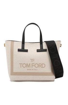 Женская сумка t tote mini TOM FORD кремовая цвета, арт. L1079T-F33 купить в ЦУМ | Фото №6 Сумка T Tote mini Tom Ford кремовая цвета | Фото №6