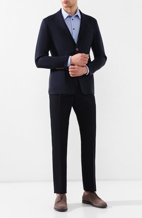 Мужская хлопковая рубашка с воротником кент GIORGIO ARMANI синего цвета по цене 43900 руб., арт. 8WGCCZ97/TZ228 | Фото 2 Мужская хлопковая рубашка с воротником кент GIORGIO ARMANI синего цвета, арт. 8WGCCZ97/TZ228 | Фото 2