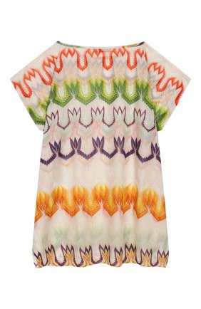 Детская туника из вискозы и льна MISSONI разноцветного цвета по цене 26600 руб., арт. MBG00035/BW0111/8-12 | Фото 2 Детская туника из вискозы и льна MISSONI разноцветного цвета, арт. MBG00035/BW0111/8-12 | Фото 2 (Статус проверки: Проверено, Проверена категория; Материал внешний: Лен, Вискоза; Рукава: Короткие; Принт: С принтом; Ростовка одежда: 10 - 11 лет | 140 - 146см, 12 лет | 152 см, 8 лет | 128 см)