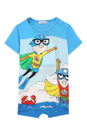 Детское хлопковый песочник DOLCE & GABBANA голубого цвета по цене 9950 руб., арт. L1J09J/G7QXB | Фото 1 Детское хлопковый песочник DOLCE & GABBANA голубого цвета, арт. L1J09J/G7QXB | Фото 1