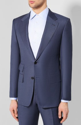 Мужской шерстяной костюм TOM FORD голубого цвета по цене 252500 руб., арт. 322R05/21AA43 | Фото 2 Мужской шерстяной костюм TOM FORD голубого цвета, арт. 322R05/21AA43 | Фото 2
