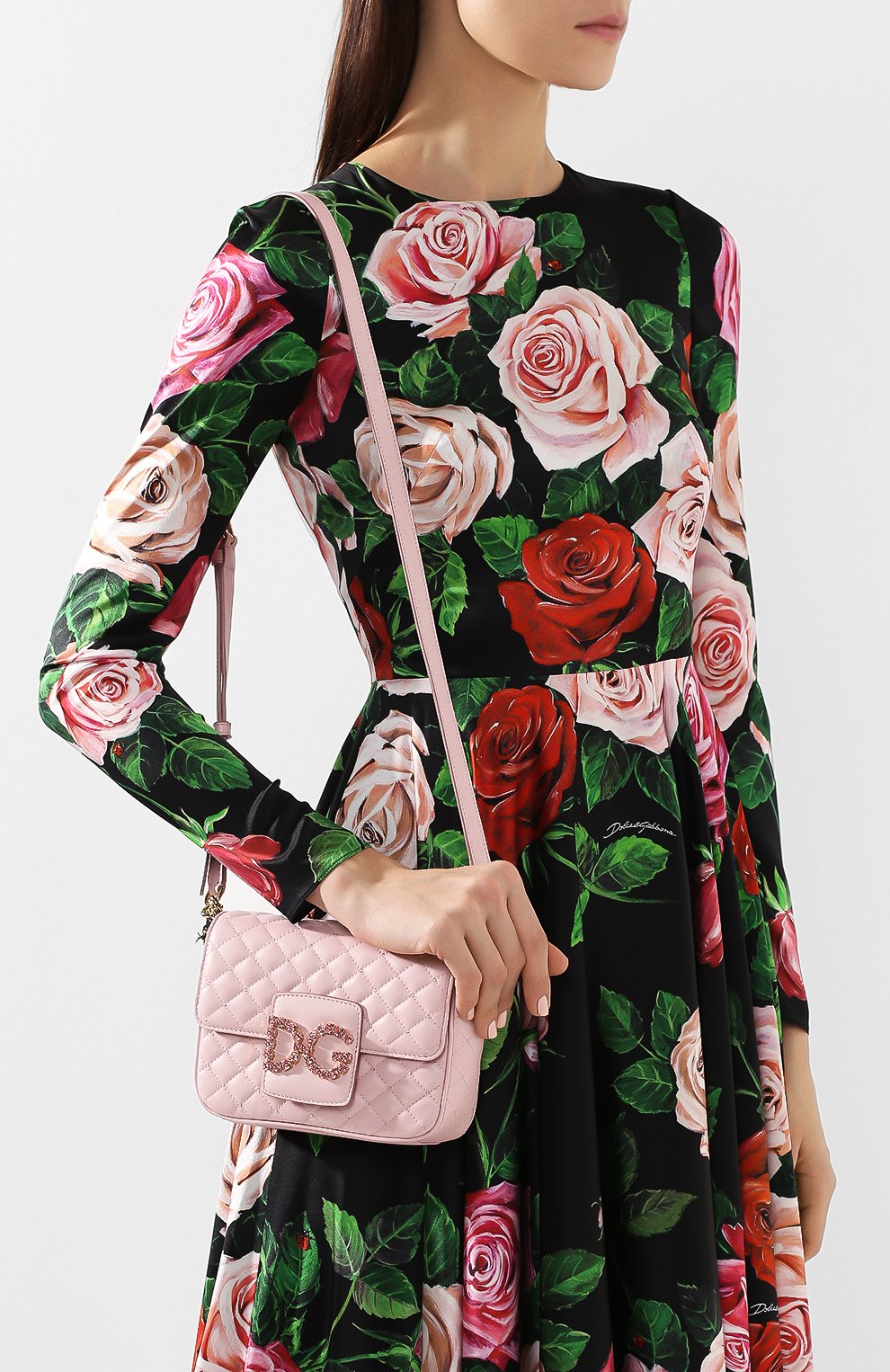 Женская сумка dg millennials DOLCE & GABBANA светло-розовая цвета, арт. BB6619/AU070 купить в ЦУМ | Фото №5 Сумка DG Millennials Dolce & Gabbana светло-розовая цвета | Фото №5