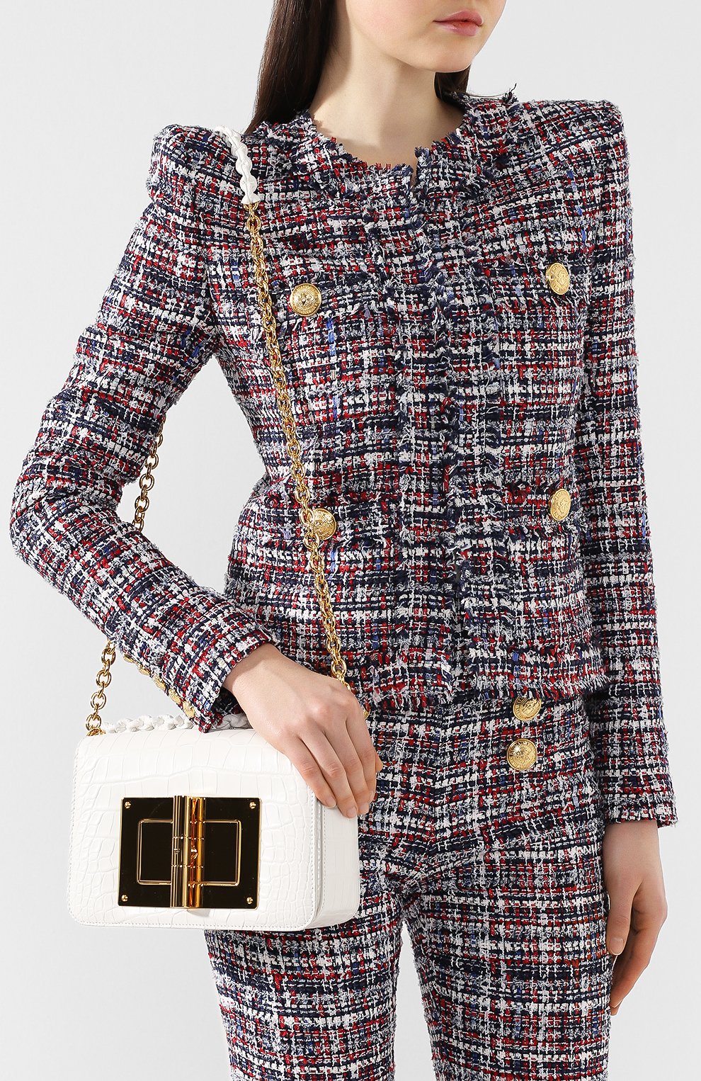 Женская сумка natalia medium из кожи аллигатора TOM FORD белая цвета, арт. L0826T-A45/AMIS купить в ЦУМ | Фото №5 Сумка Natalia medium из кожи аллигатора Tom Ford белая цвета | Фото №5
