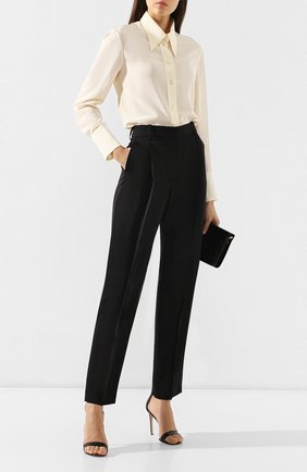 Женские черные брюки из вискозы и шелка Victoria Beckham, арт. TR STR 2710C PSS19 MATT DUCHESS купить в ЦУМ | Фото №2 Брюки из вискозы и шелка Victoria Beckham черные | Фото №2