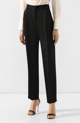Женские черные брюки из вискозы и шелка Victoria Beckham, арт. TR STR 2710C PSS19 MATT DUCHESS купить в ЦУМ | Фото №3 Брюки из вискозы и шелка Victoria Beckham черные | Фото №3