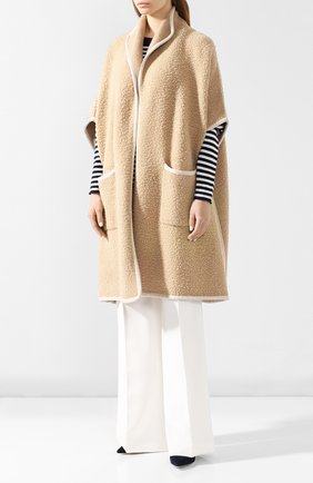 Женская бежевая шерстяное пончо Burberry, арт. 8007231 купить в ЦУМ | Фото №3 Шерстяное пончо Burberry бежевая | Фото №3